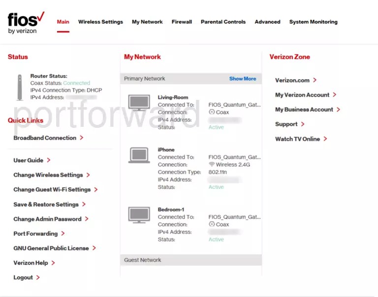 Opening Ports in a Verizon FiOS Quantum Gateway Router