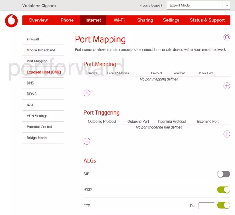 Vodafone Gigabox Router Port Forwarding Instructions