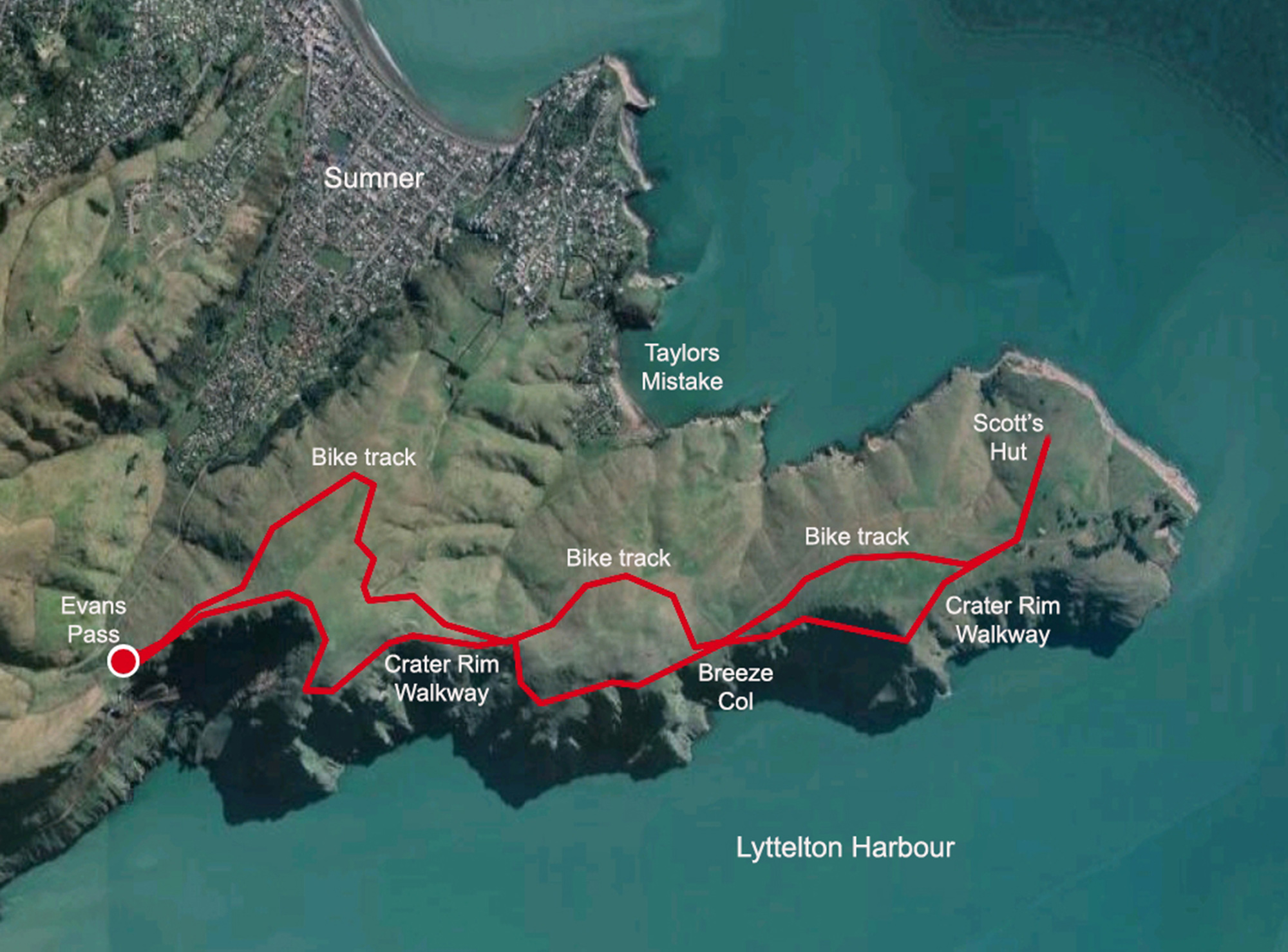 Evans Pass to Godley Head loop track 2021 Port Hills Walkers