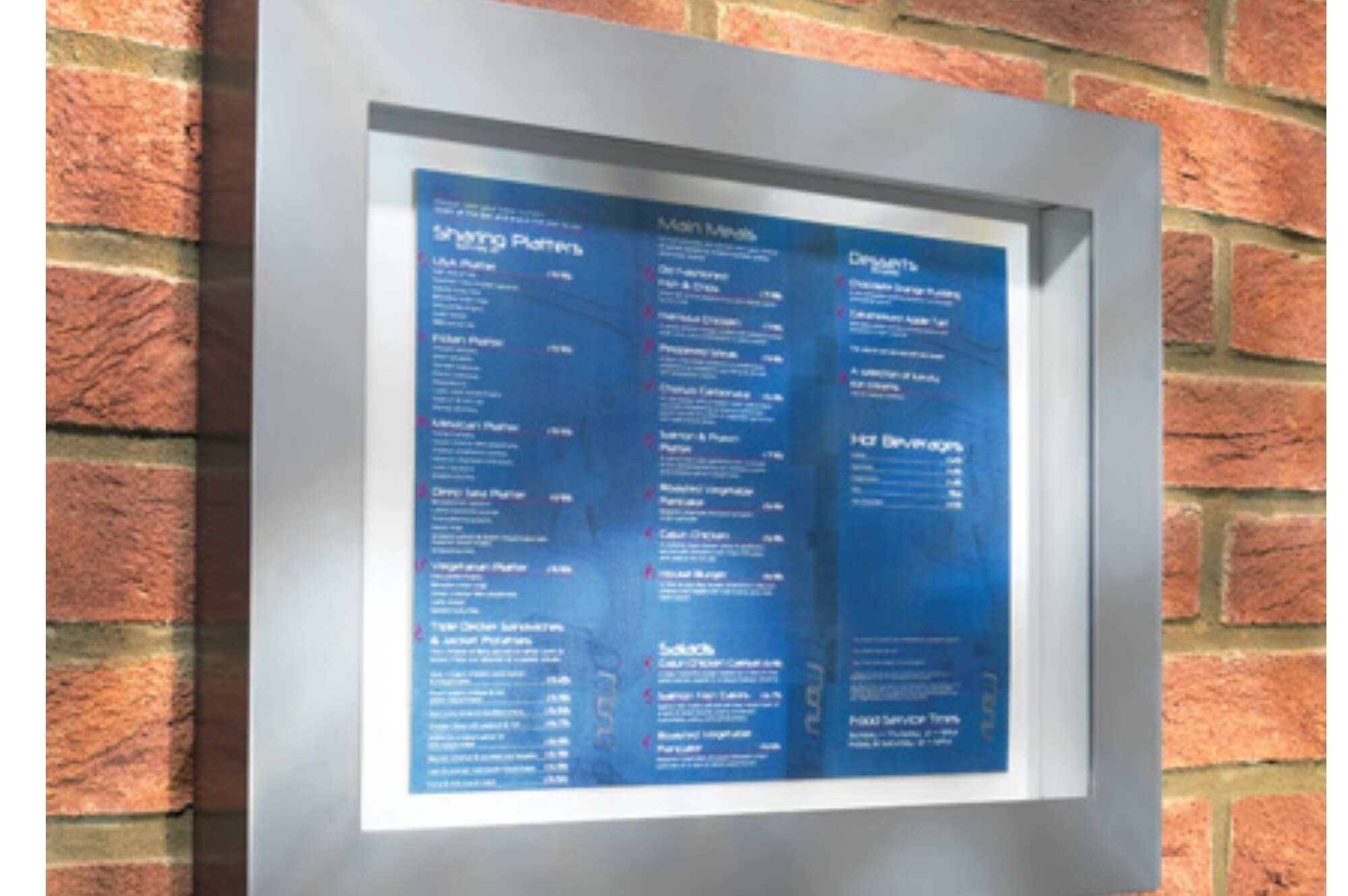 Menu Display Cases for Hospitality Portland Lighting