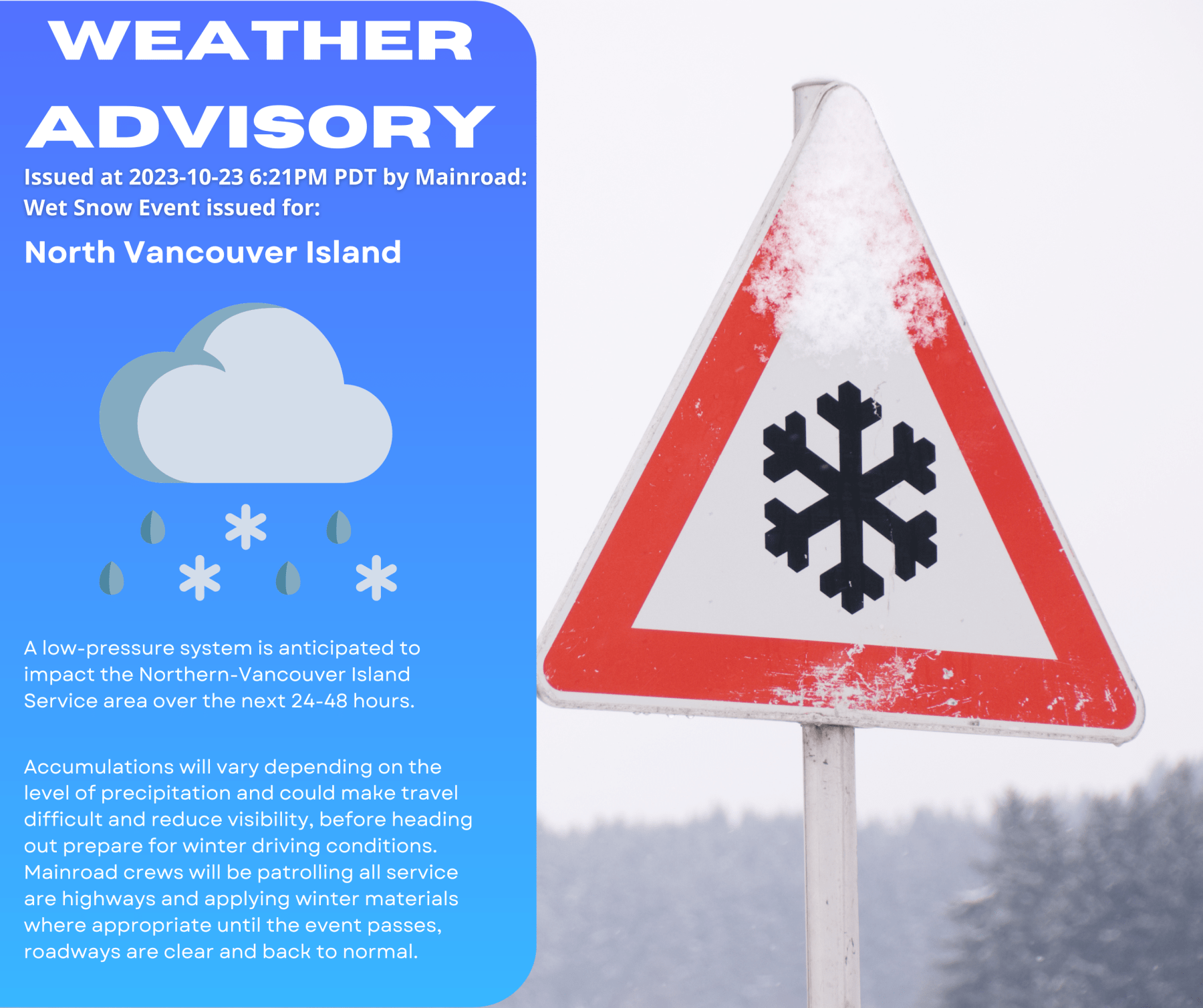 Weather Advisory Wet Snow Port Mcneill