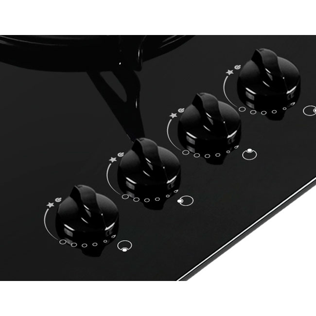 Cooktop 4 Bocas Tripla Chama Inox Elétrico De Embutir PORTO CASA