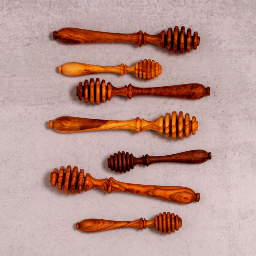 Olive Wood Honey Dipper Portoula
