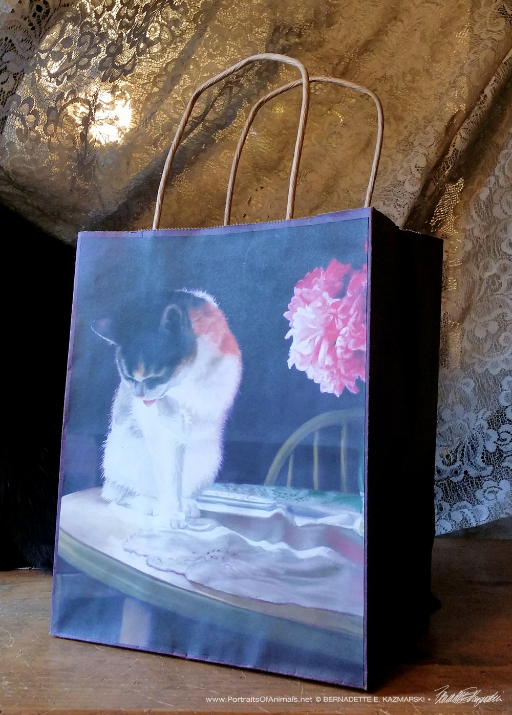 Handmade Feline Gift Bags for the Holidays and Anytime Portraits of