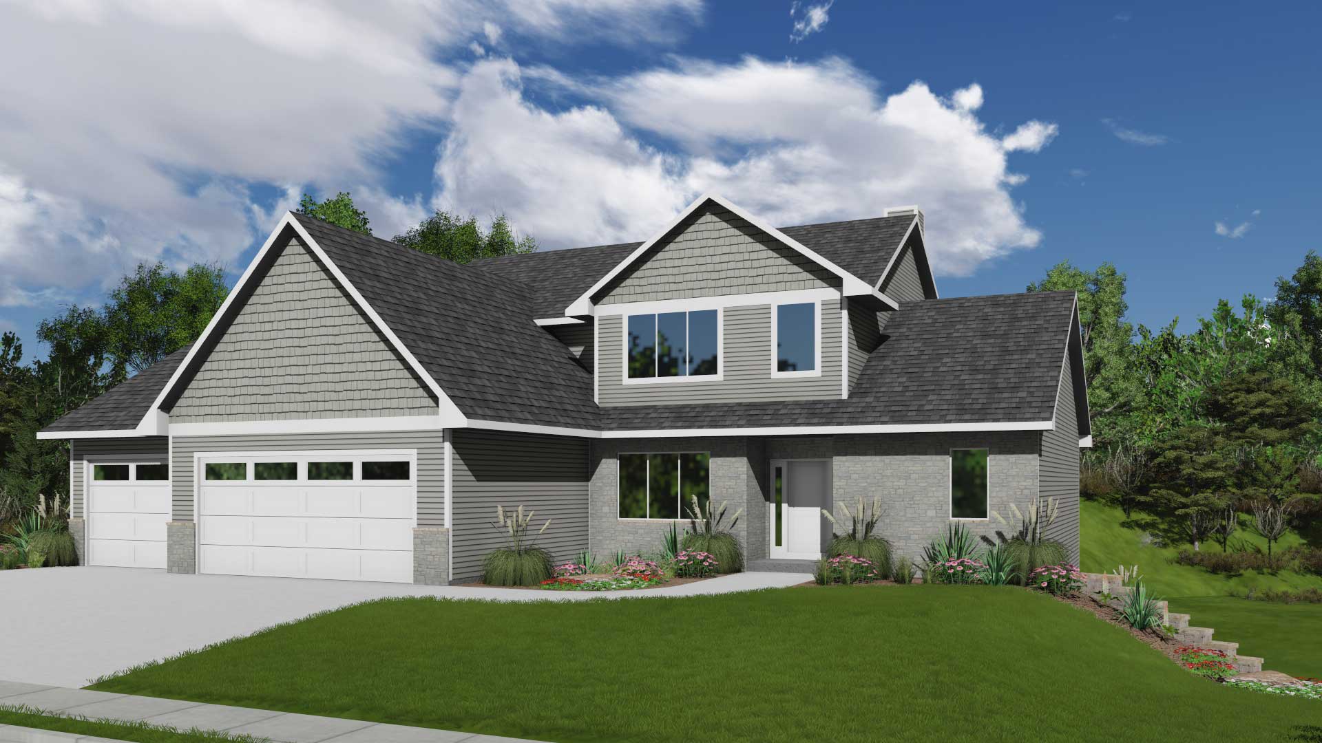 Rendering of the Bellhaven Estates Model Home • PortSide Builders