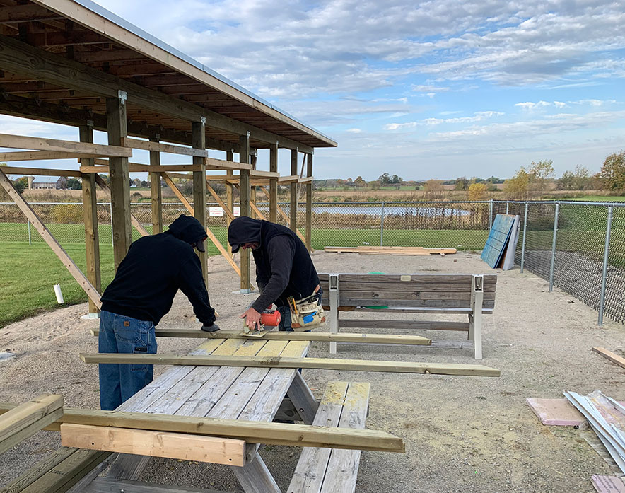PortSide Employees Volunteer to help Greenville Civic Club Build an Archery Roof for the Lions