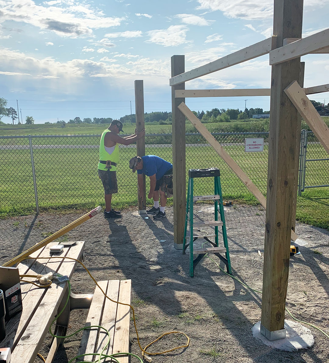 PortSide Employees Volunteer to help Greenville Civic Club Build an Archery Roof for the Lions