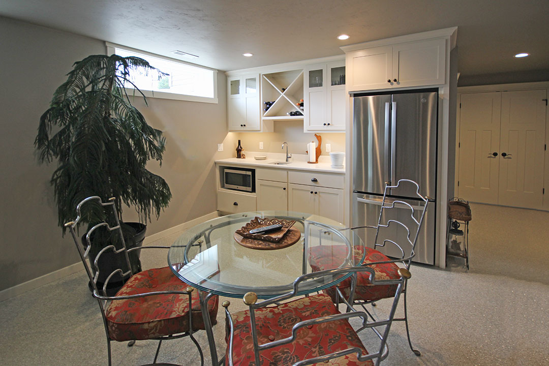 Basement Finish Includes Rec Room with Office and Full