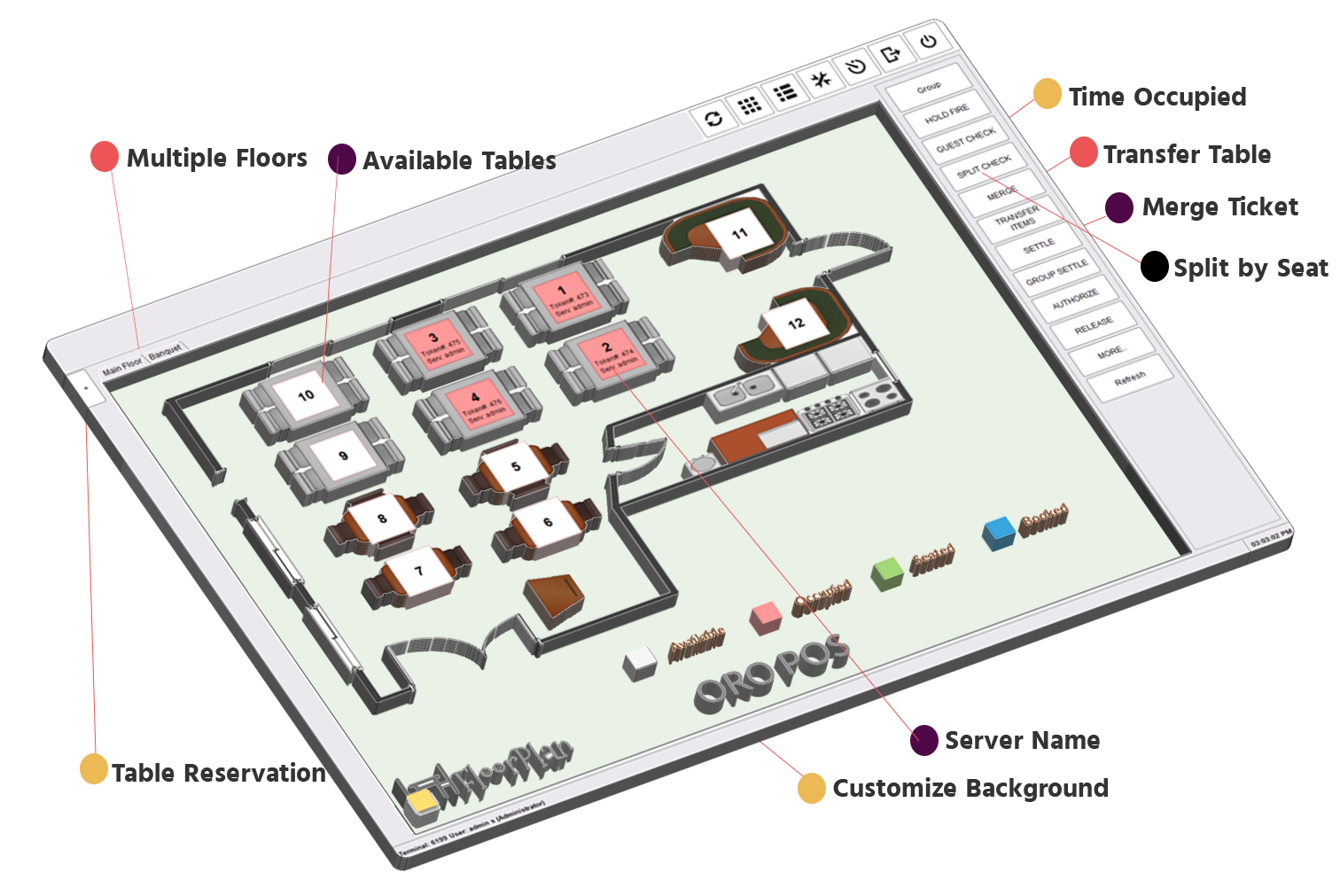FloorPlan Plugin Monthly ORO POS Point of Sale ORO POS Point of Sale POS System