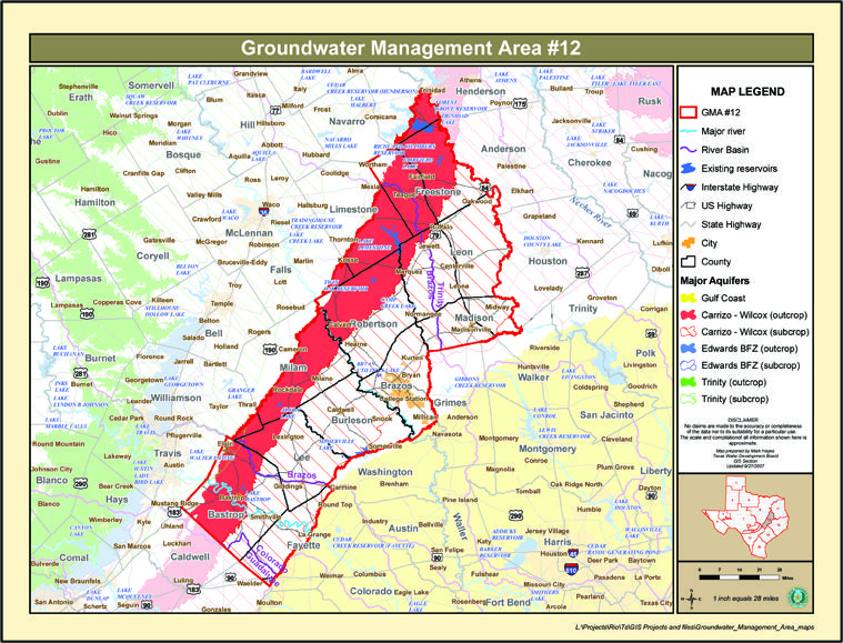 Post Oak Savannah Groundwater Maps