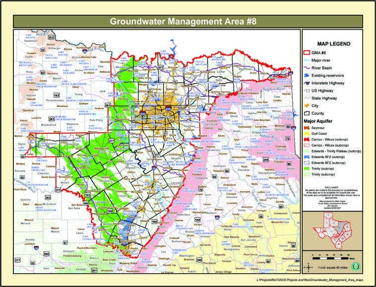Post Oak Savannah Groundwater Aquifer Maps