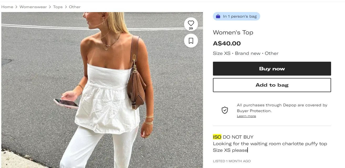 What Does ISO Mean on Depop?