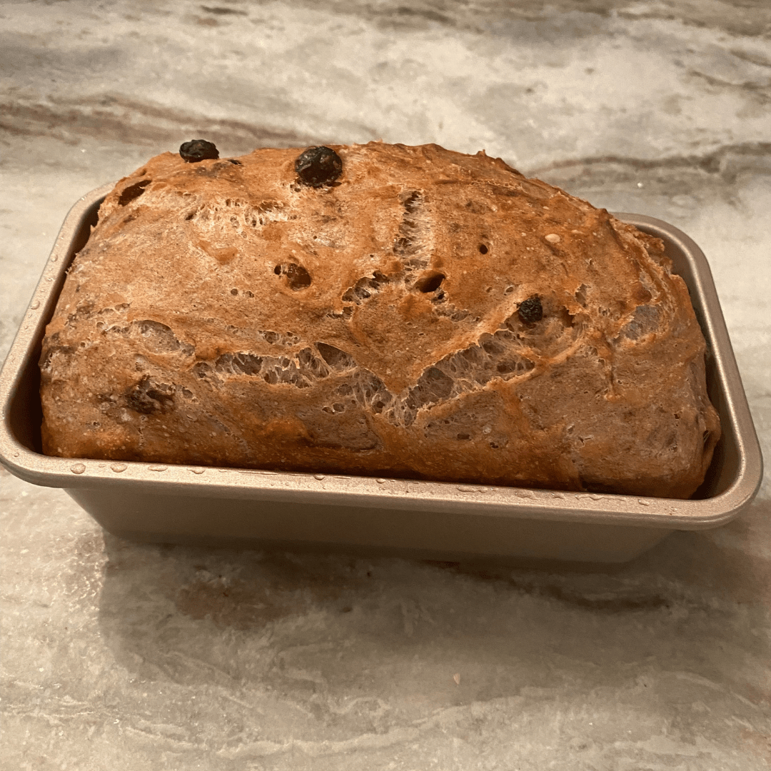 NoKnead Cinnamon Raisin Bread