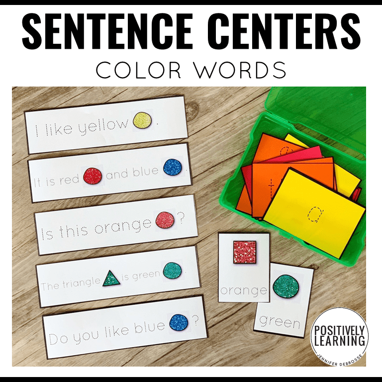 Color Words Sentence Writing Positively Learning