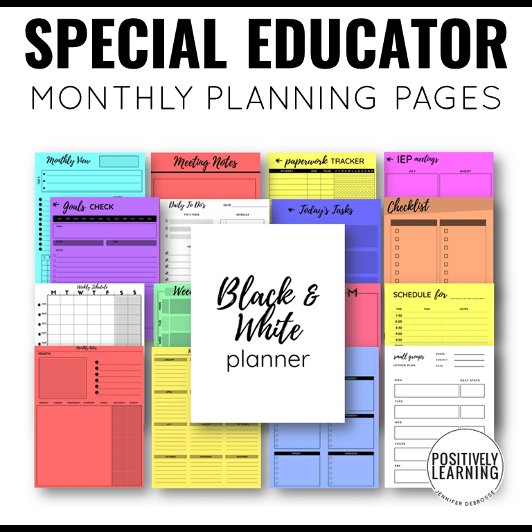 Planners for Special Educators Positively Learning