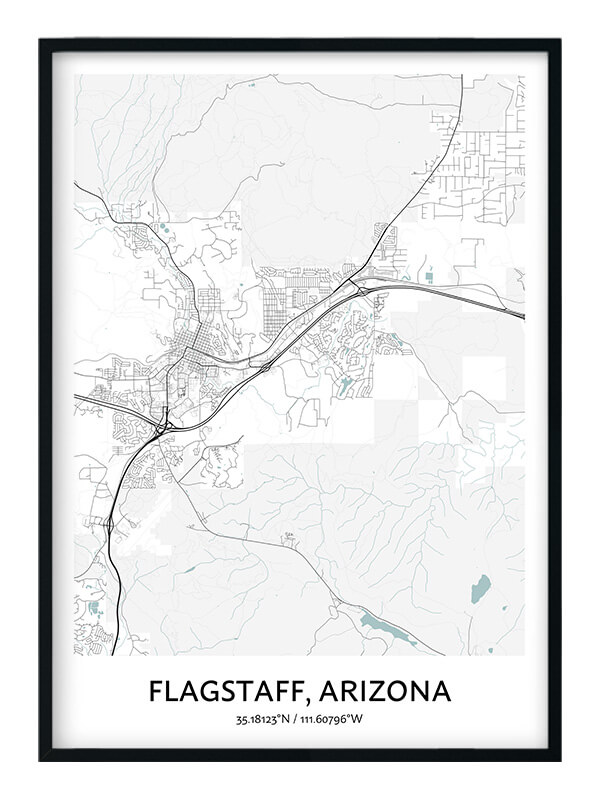 Flagstaff Map Poster Your City Map Art Positive Prints