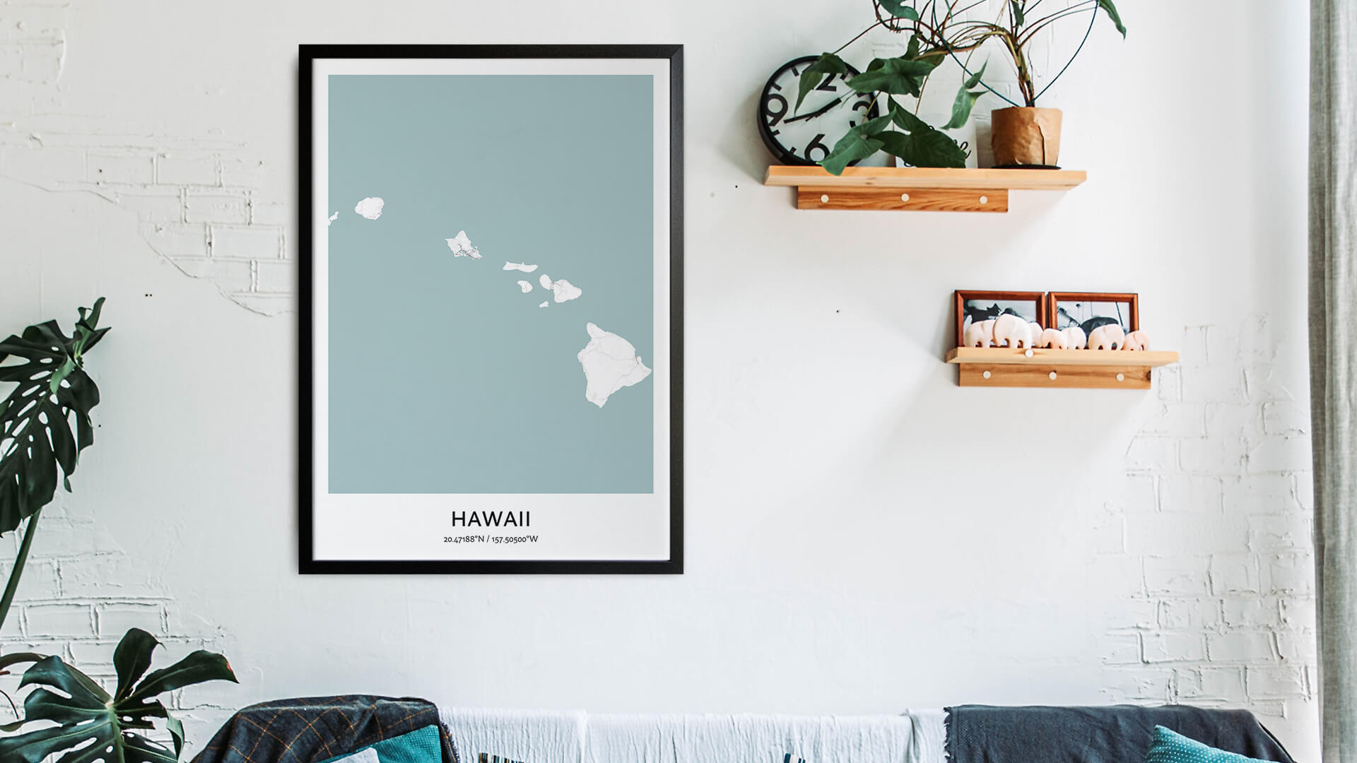 Hawaii Map Poster Your City Map Art Positive Prints