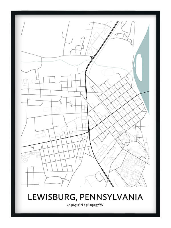 Lewisburg Map Poster Your City Map Art Positive Prints