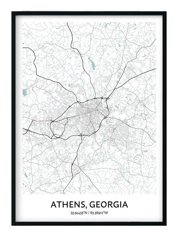 Athens Map Poster Your City Map Art Positive Prints