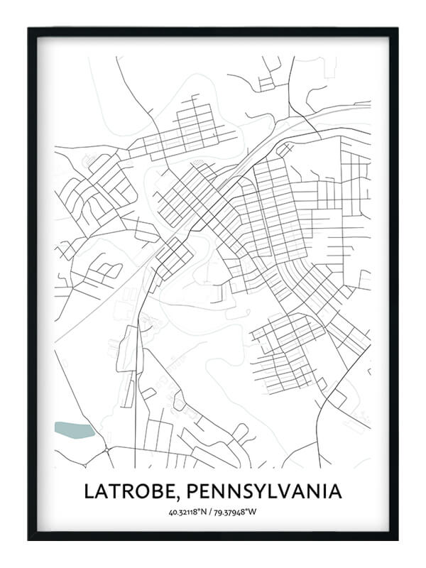 Latrobe Map Poster Your City Map Art Positive Prints