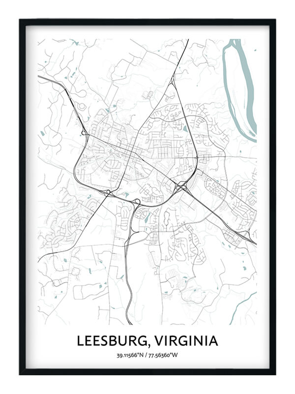 Leesburg Map Poster Your City Map Art Positive Prints