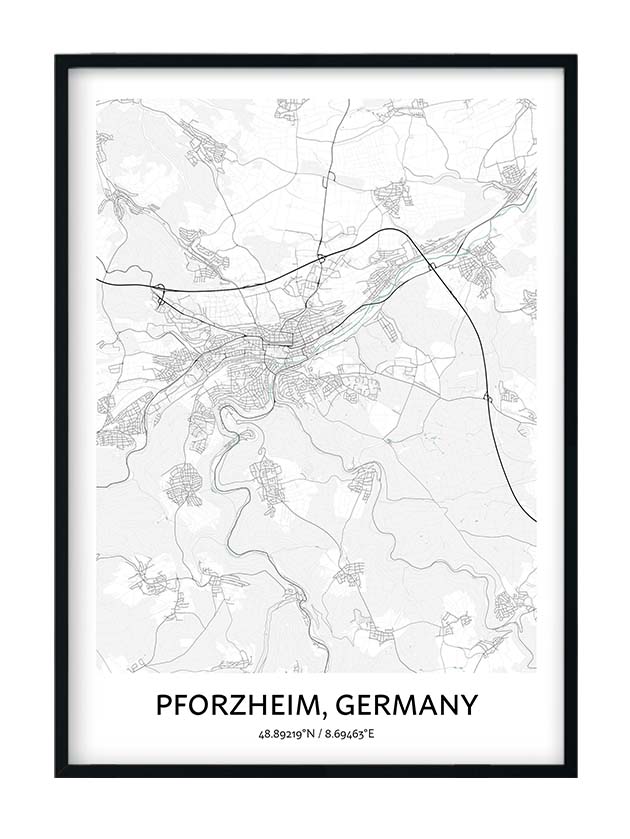 Pforzheim Map Poster Your City Map Art Positive Prints