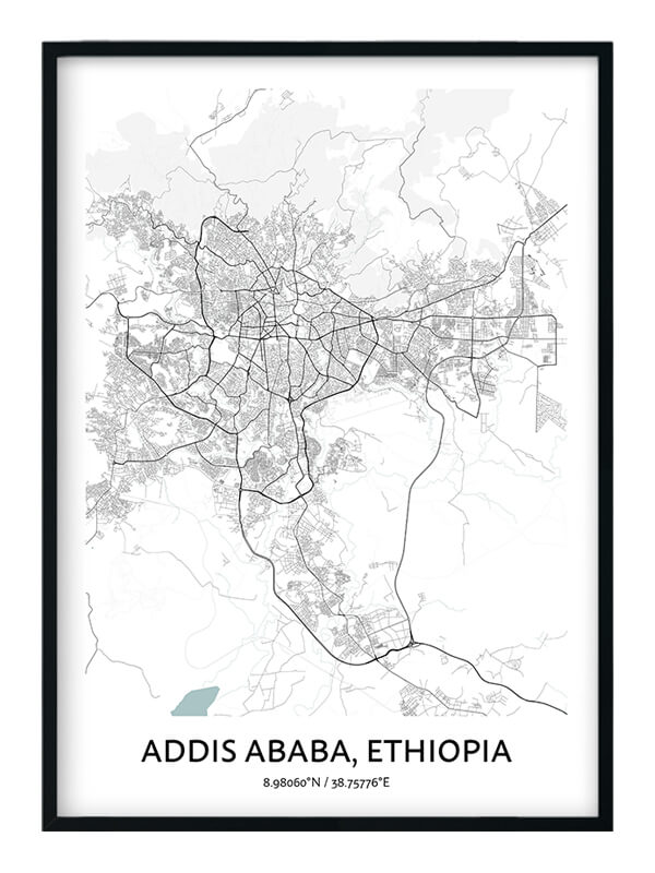 Addis Ababa Map Poster Your City Map Art Positive Prints
