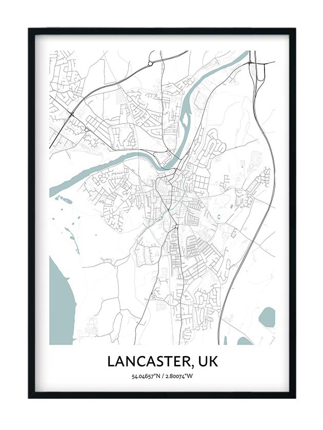Lancaster Map Poster Your City Map Art Positive Prints