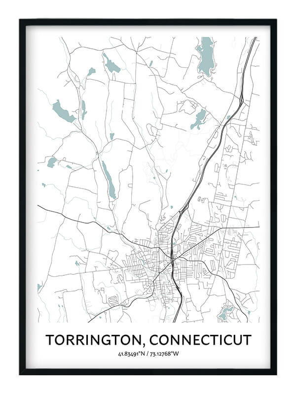 Torrington Map Poster Your City Map Art Positive Prints