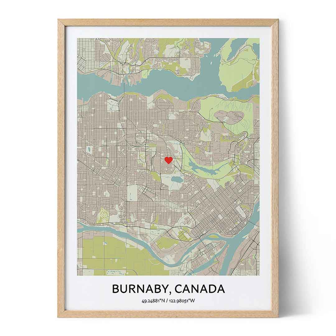 Burnaby Map Poster Your City Map Art Positive Prints