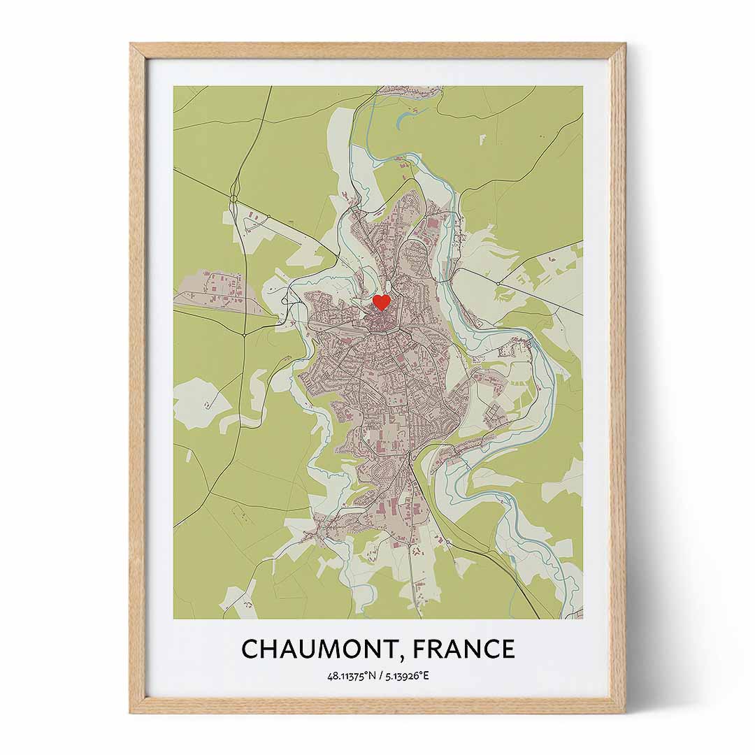 Chaumont Map Poster Your City Map Art Positive Prints