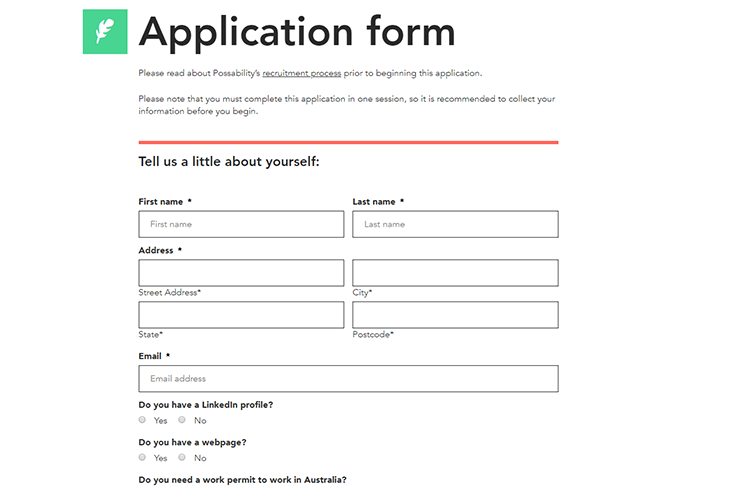 applicationform Possability