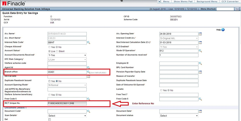 How to open SB/RD/TD accounts on Finacle from RICT? PostalBasics