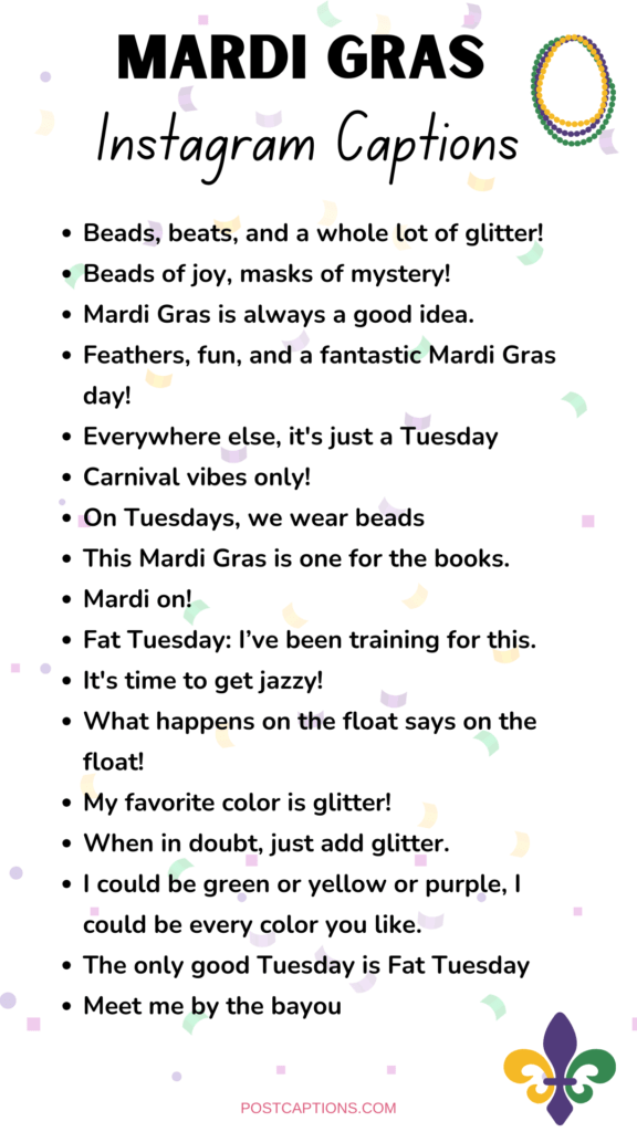 50 Mardi Gras Quotes and Captions for Instagram