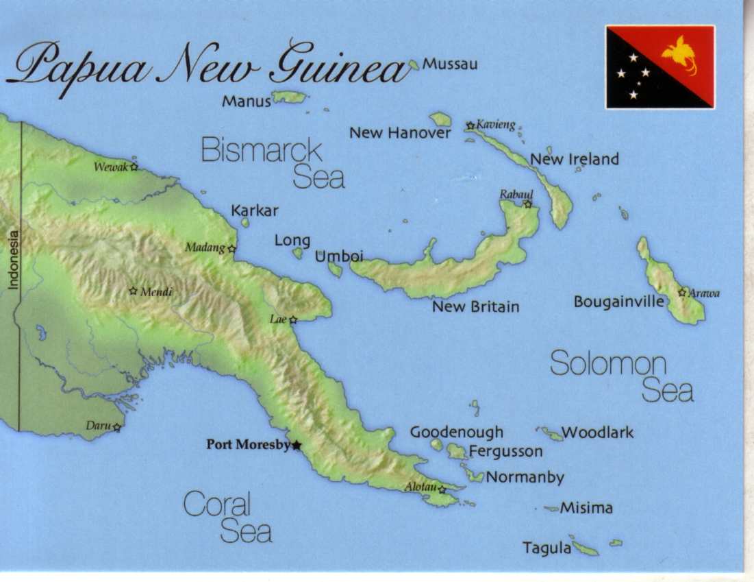 Papuaneuguinea Regionen Karte