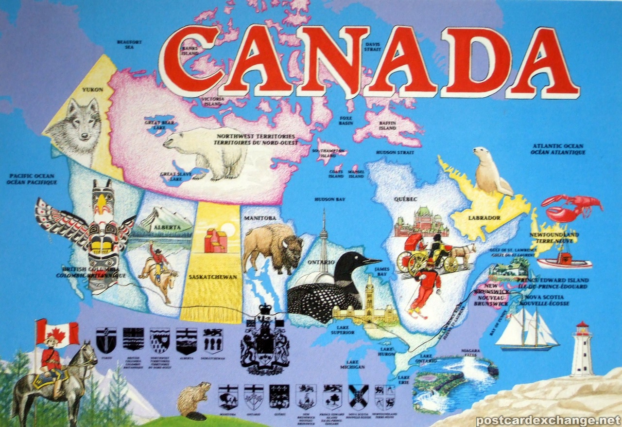 Map Of Canada Postcard