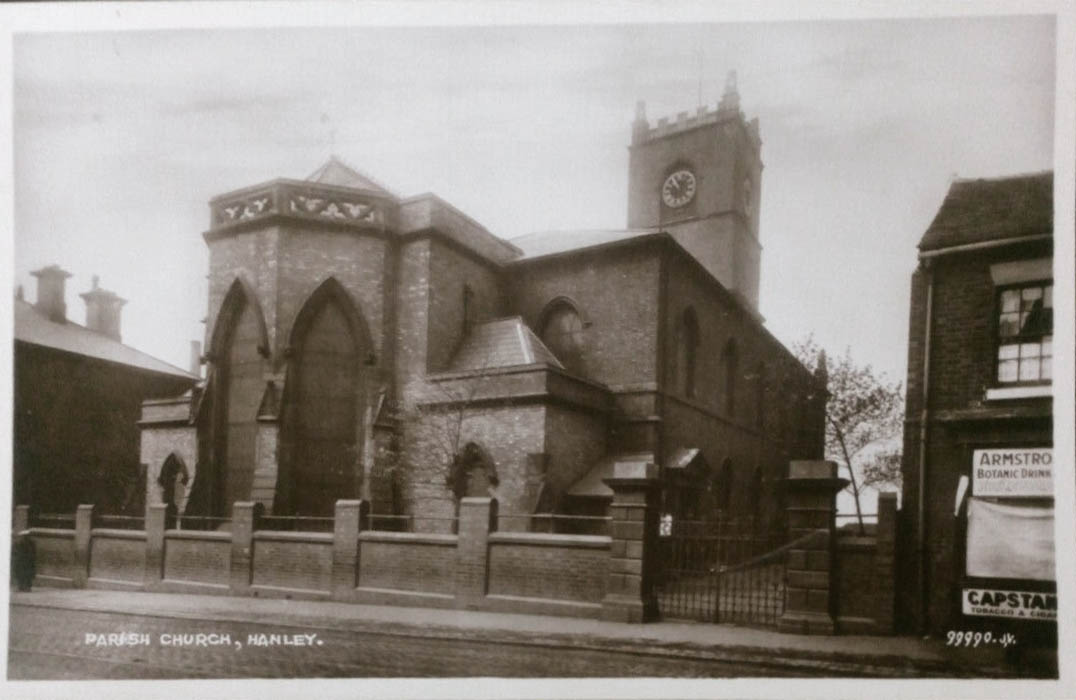 Hanley church. Postcards from Stoke
