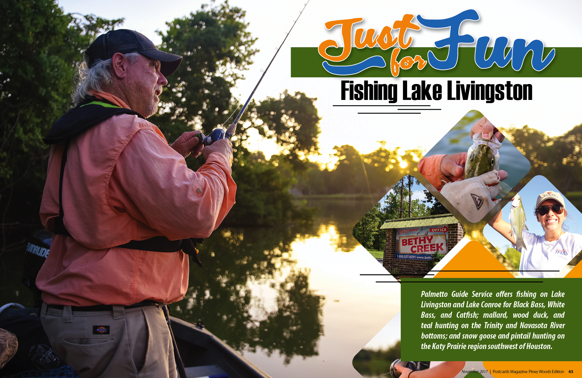 Just for Fun Fishing Lake Livingston Postcards Magazine