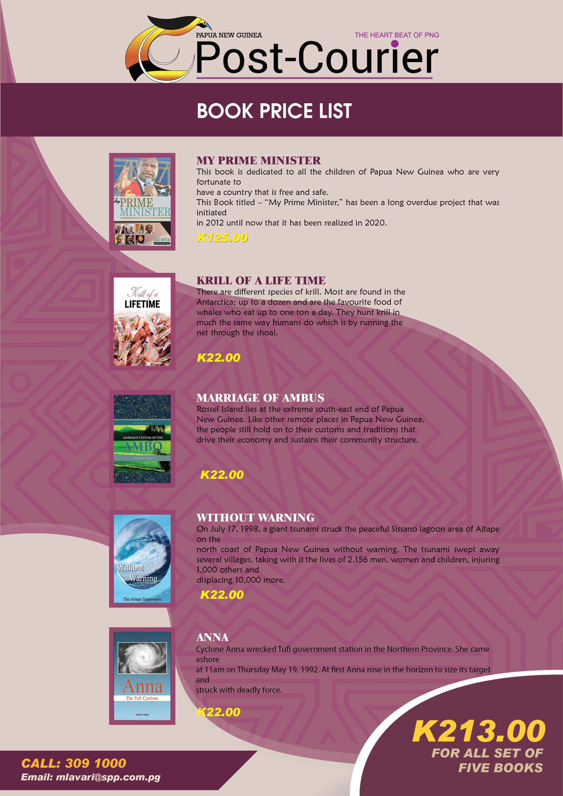 POST COURIER BOOK PRICE LIST Post Courier
