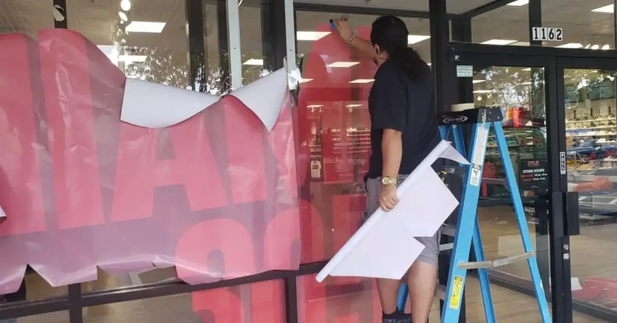 Adhesive Window Graphics Why are they installed on the outside