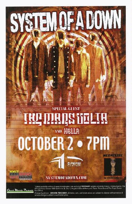 System Of A Down Concert Poster 2005 Darren Grealish