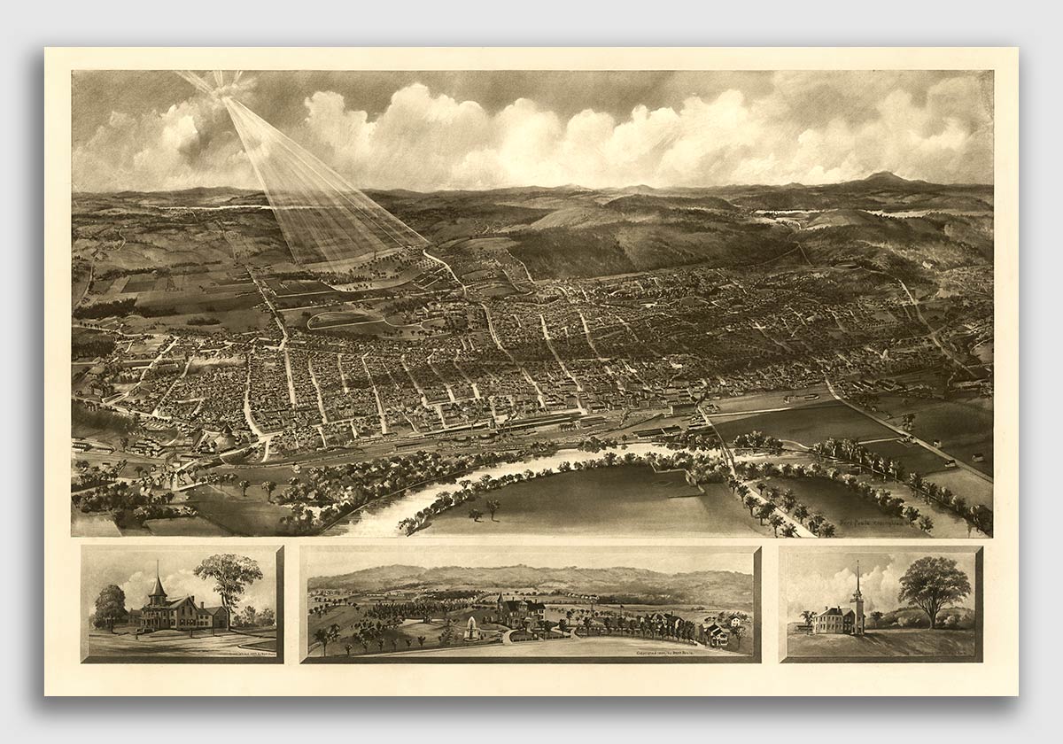 Concord NH 1899 Historic Panoramic Town Map 16x24 eBay