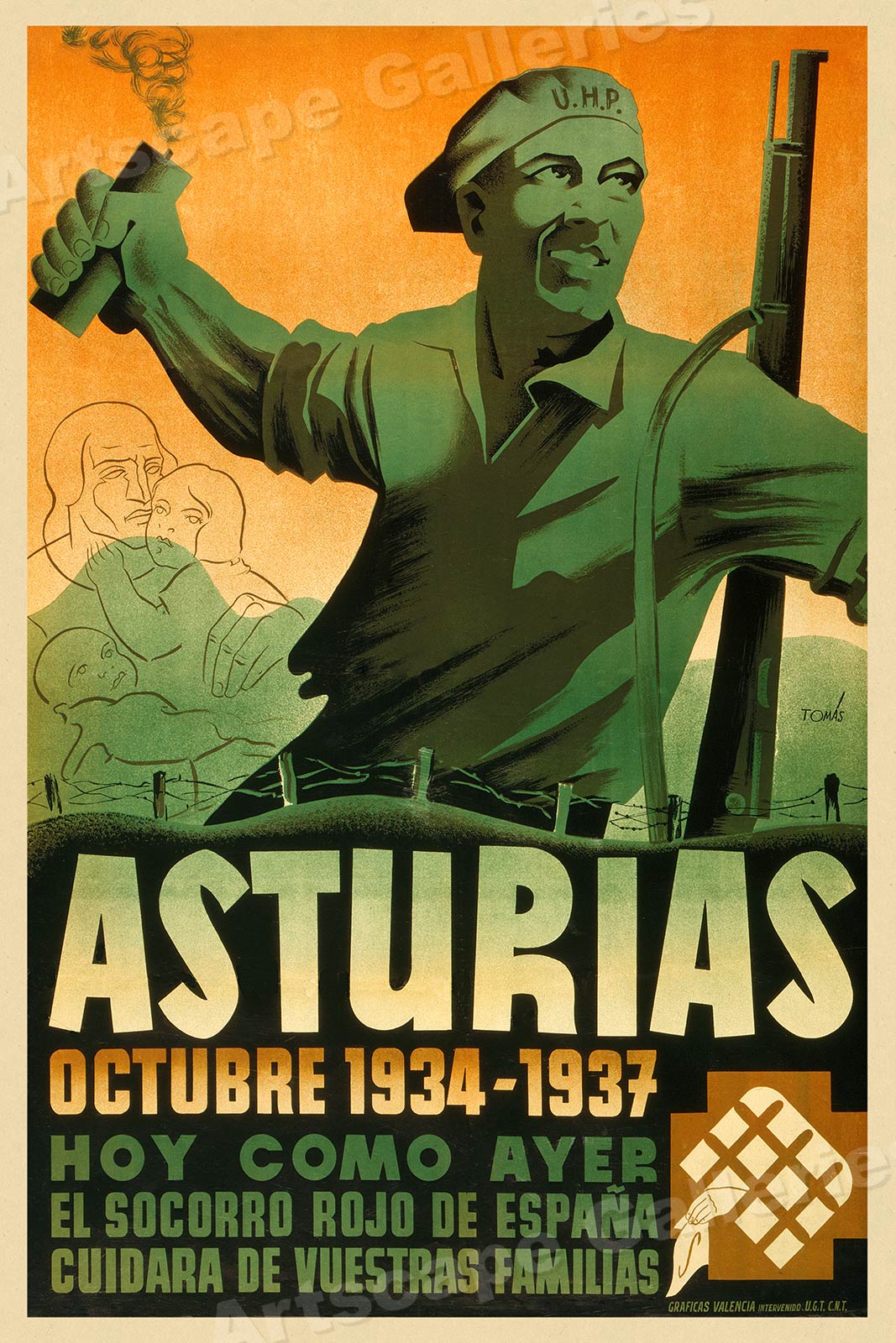 Asturias 19341937 Vintage Style Spanish Civil War Poster 16x24 eBay