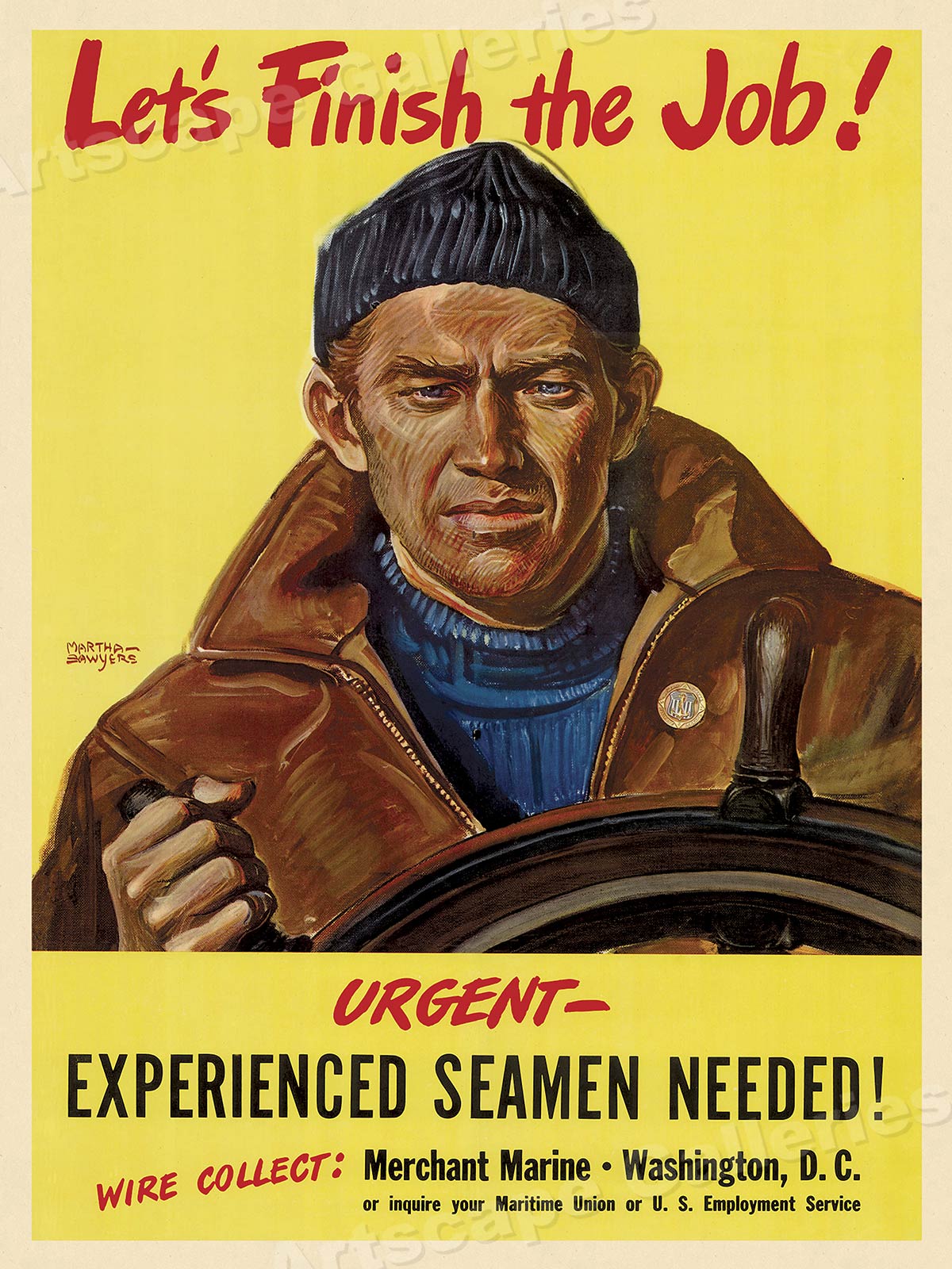 Merchant Marine Seamen Needed! 1944 Classic WW2 Poster 18x24 eBay
