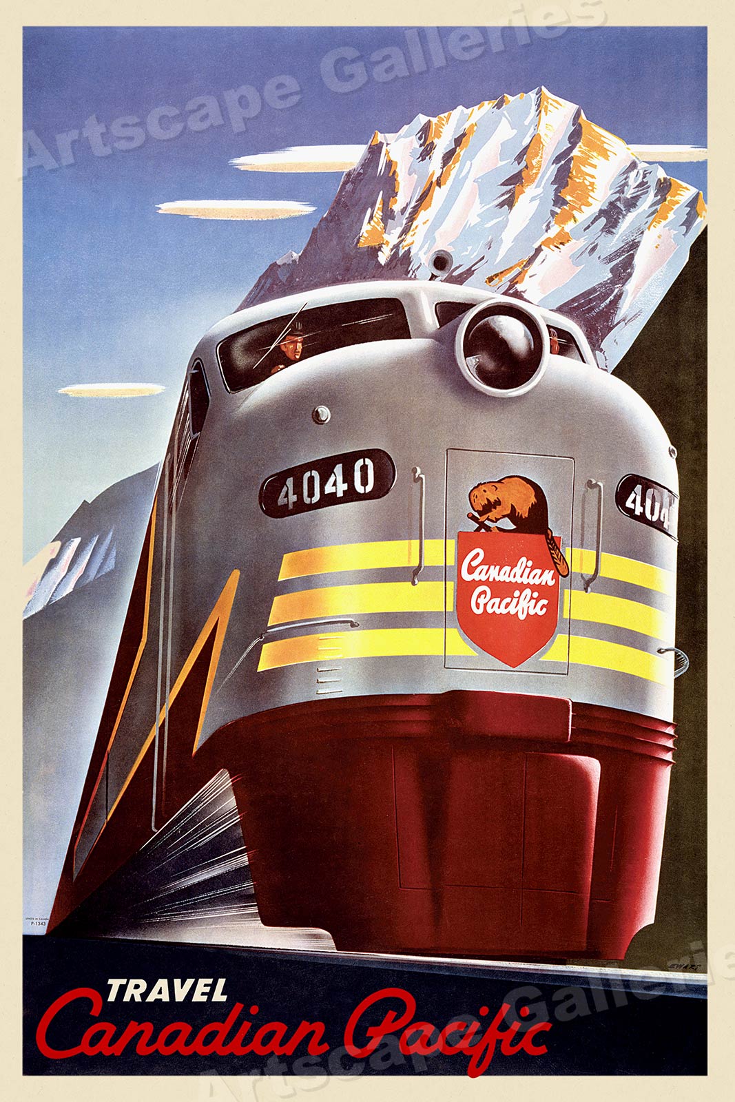 1950s Canada By Train Vintage Style Candian Pacific Travel Poster