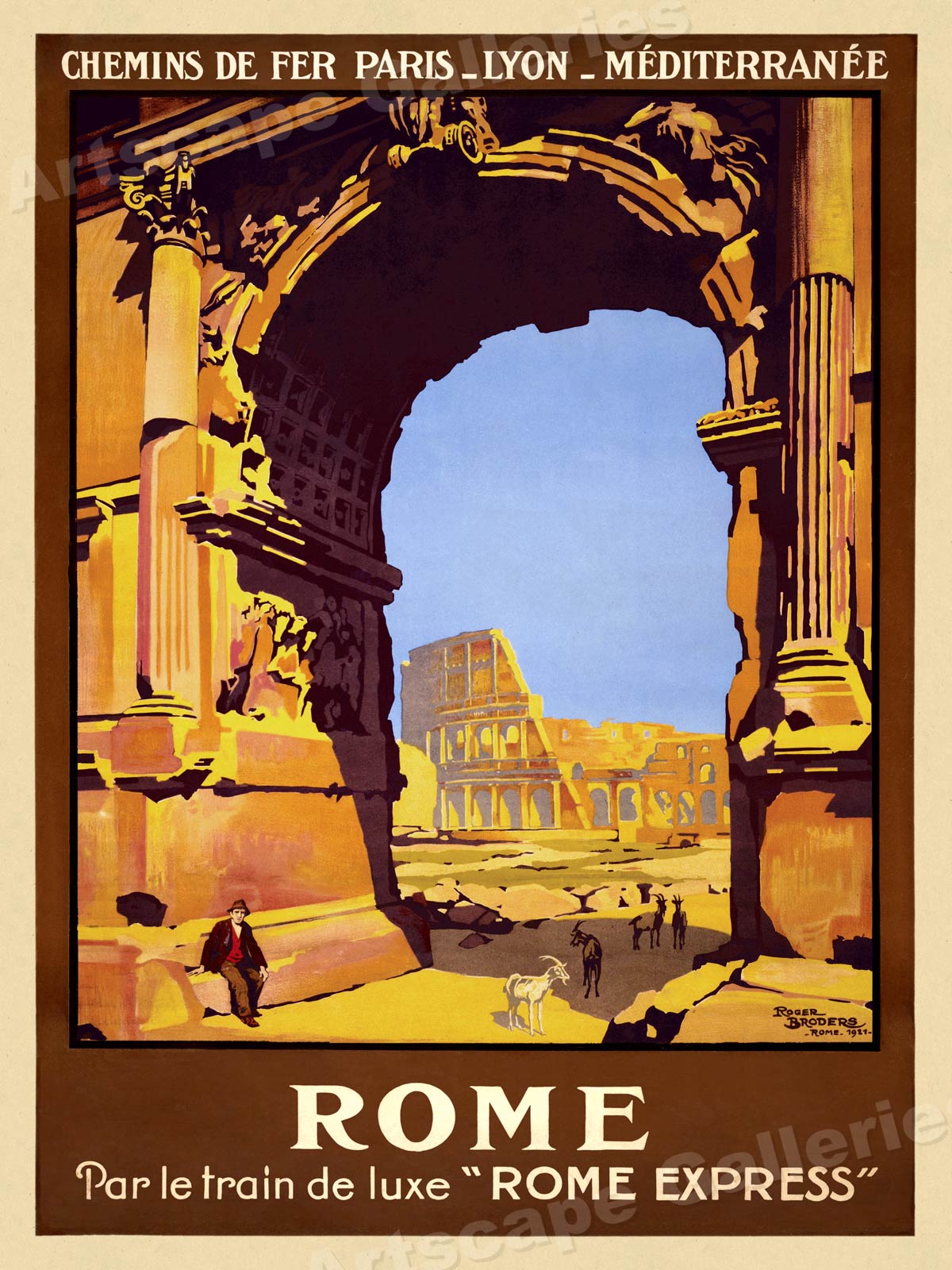 1921 Rome Arch of Titus Vintage Style Italian Travel Poster 24x32