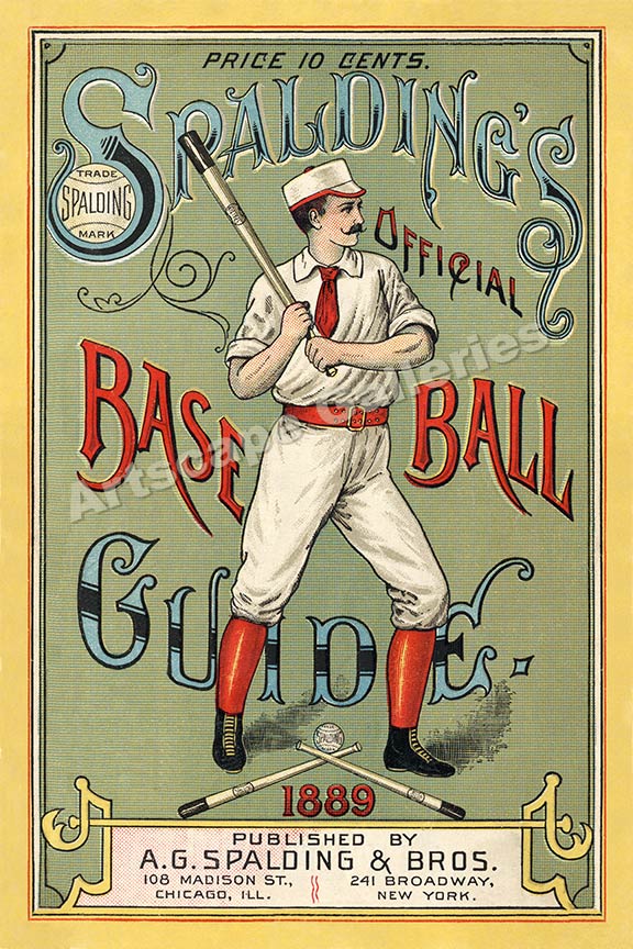 1889 Spalding's Baseball Guide Classic Sports Poster 24x36 eBay