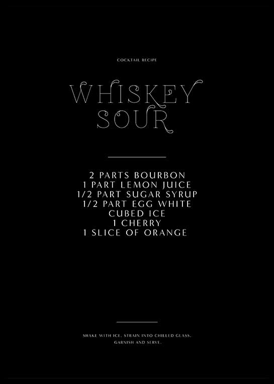 WHISKEY SOUR RECIPE POSTER Postersprints
