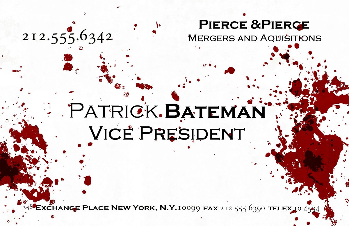 American Psycho Business Card Font