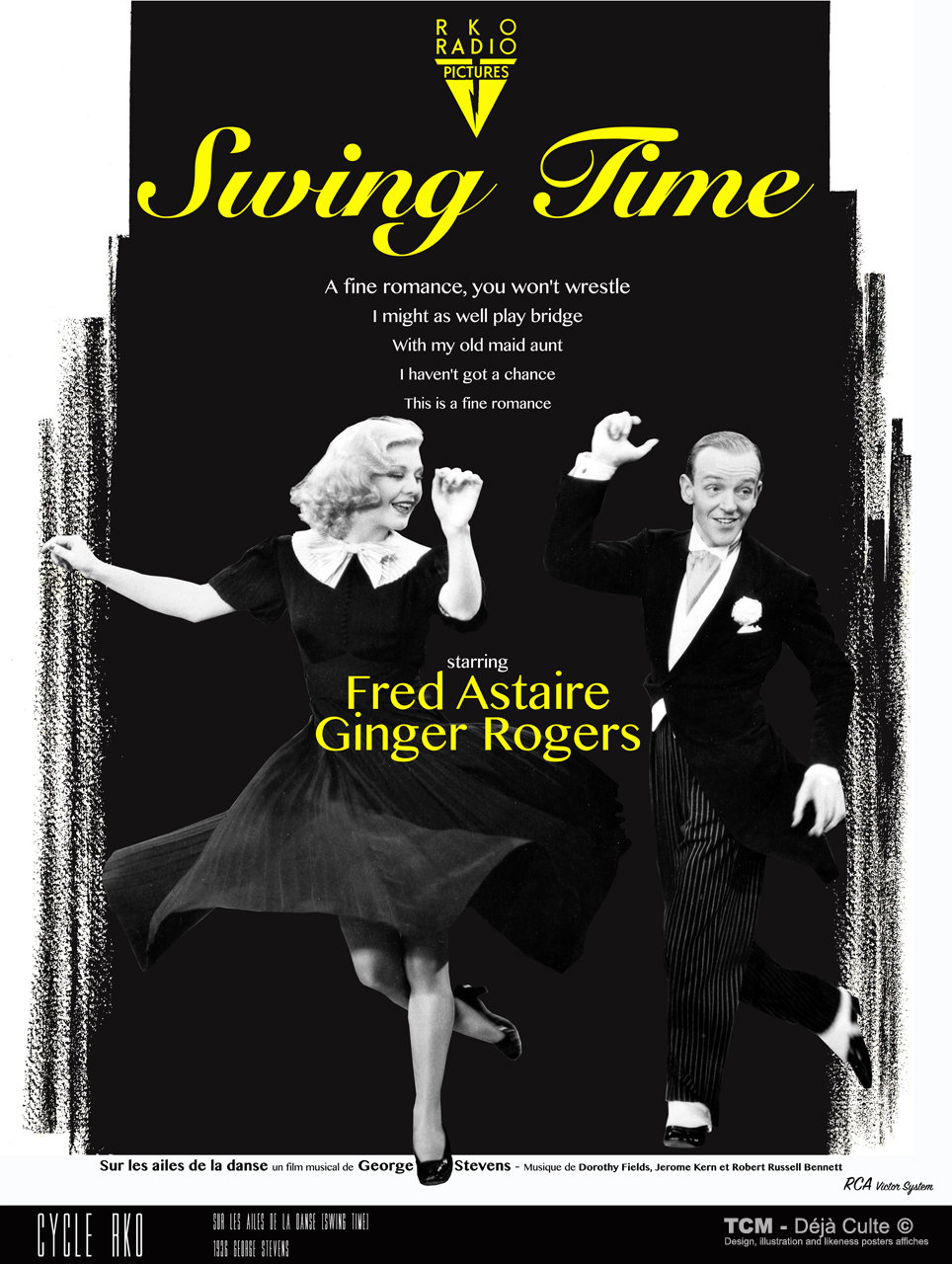 Sur Les Ailes De La Danse (Swing Time) 1936 Stevens PosterSpy